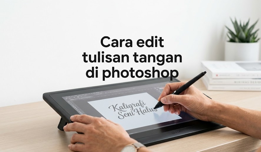 Teknik khusus edit teks di photoshop tulisan tangan agar terlihat halus dan menyatu dengan gambar