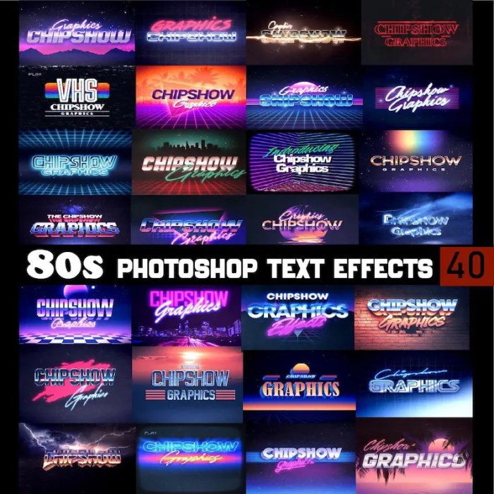 80s Photoshop Text Effects, Text Effects Bundle, Retro Effects, Melting ... 80s text effect photoshop