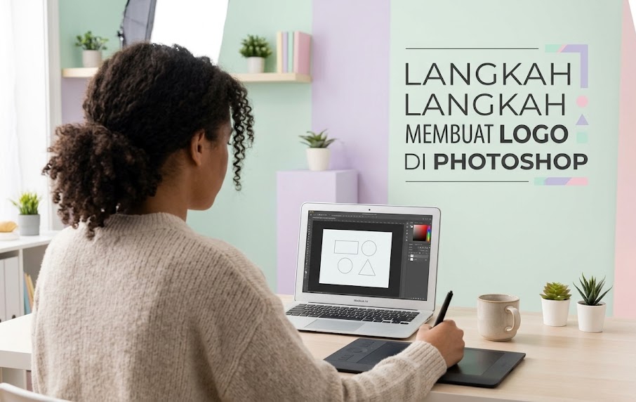 Mengikuti panduan dasar dan tahapan awal dalam praktik membuat logo photoshop untuk pemula.