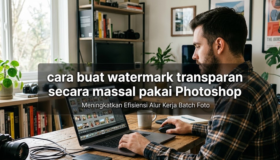 Panduan cara buat watermark transparan pada banyak foto secara massal di Photoshop