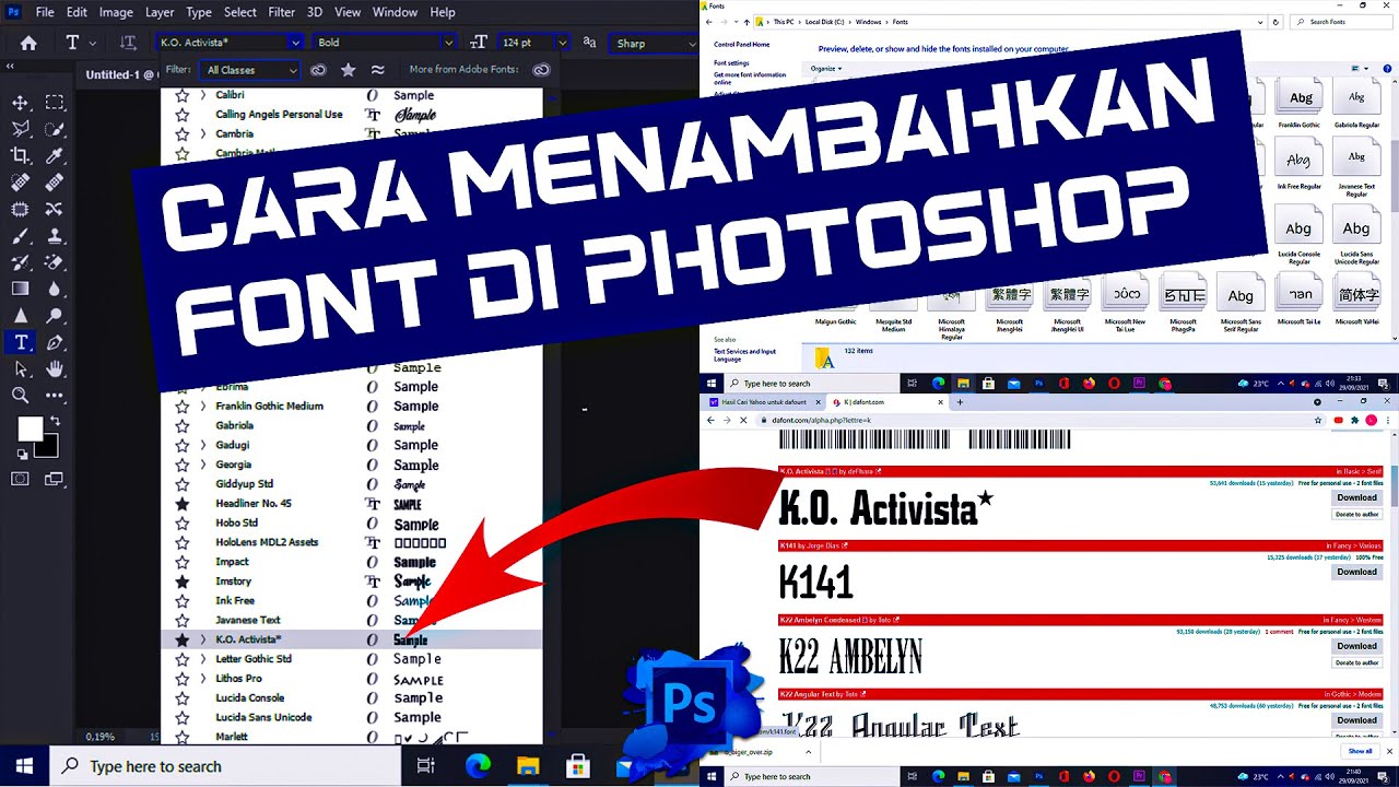 Mengatur estetika tipografi setelah kalian menerapkan cara memasukkan font ke photoshop pada kanvas digital.