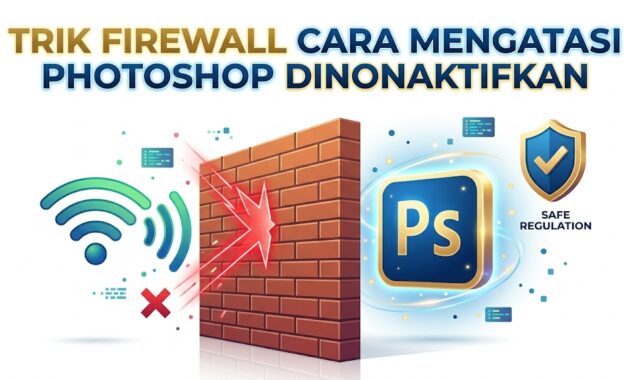 Ilustrasi memblokir koneksi internet menggunakan trik Windows Firewall sebagai alternatif cara mengatasi Photoshop dinonaktifkan.