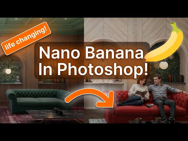 Nano Banana Photoshop Plugin dipadukan dengan layer mask dan retouch untuk menghasilkan edit yang lebih alami.
